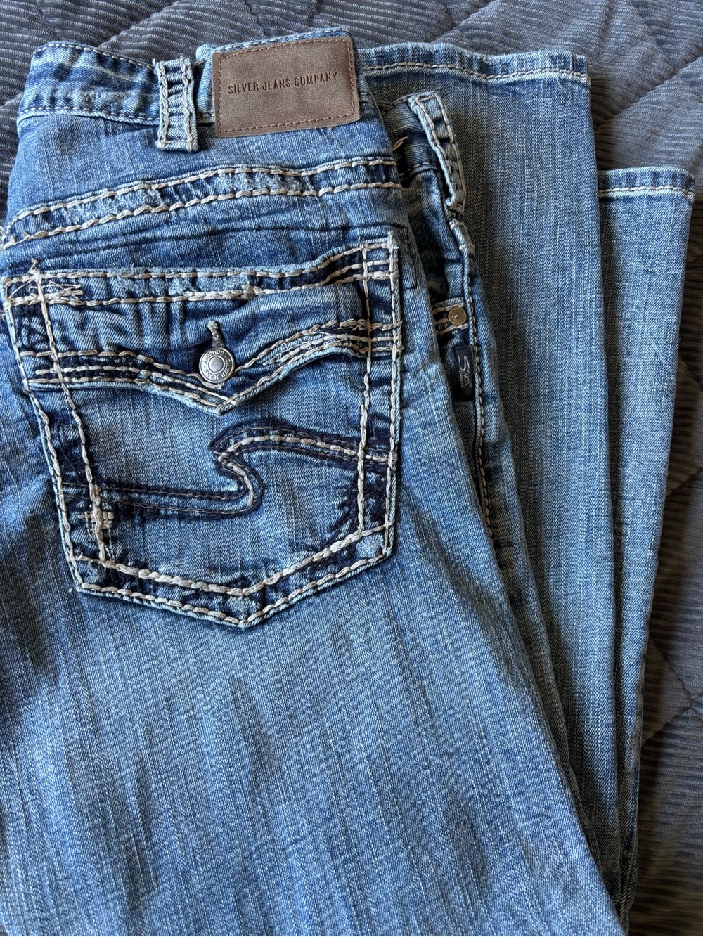 Silver Jeans Gordie Y2K Loose Jeans Contrast Stitch Embroidered Pockets W34 - Picture 4 of 12